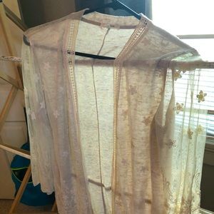 Maurices Cream 3/4 Sleeve Summer Cardigan